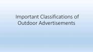 Important Classifications of Outdoor Advertisements