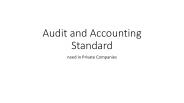 Audit and accounting need