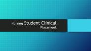 Nursing Student Clinical Placement