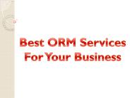 Best ORM Services For Your Business