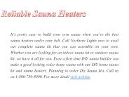 Reliable Sauna Heaters
