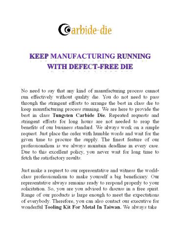 Best Carbide Die Manufacturer in the Market