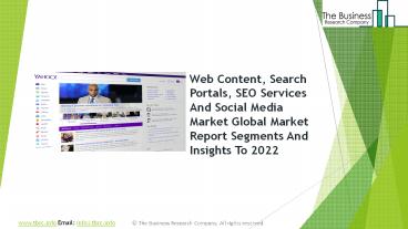 2022 Web Content, Search Portals, Seo Services And Social Media Market Report: Opportunities And Strategies
