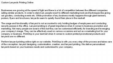 Lanyards Printing | Multi-colored & Fully Customised  | PrintStop