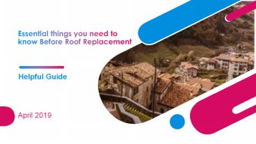 Essential things you need to know Before Roof Replacement