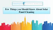 Few things you should know about solar panel cleaning
