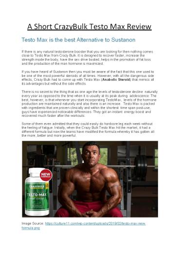 A Short CrazyBulk Testo Max Review