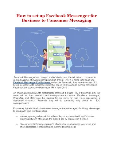 Get started with Facebook messenger for business.
