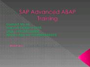 SAP Advanced ABAP Training | SAP Advanced ABAP Online Training