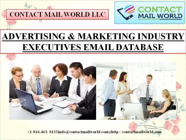 ADVERTISING & MARKETING INDUSTRY EXECUTIVES EMAIL DATABASE