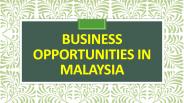 Business Opportunities in Malaysia