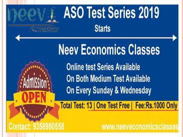 Economics classes in jaipur | aso test series