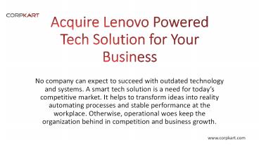 Acquire Lenovo Powered Tech Solution for Your Business