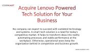 Acquire Lenovo Powered Tech Solution for Your Business