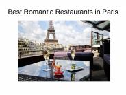 Best Romantic Restaurants in Paris