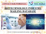 BIOTECHNOLOGY INDUSTRY MAILING DATABASE