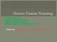 Oracle Fusion Training | Oracle Fusion Applications Training - GOT