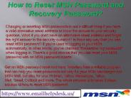 How to Reset MSN Password and Recovery Password?