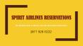 Get affordable tickets to different cities with Spirit Airlines Reservations PowerPoint PPT Presentation
