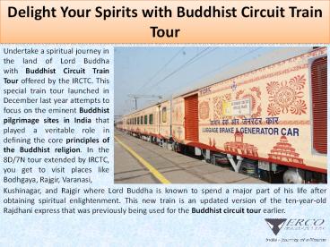 Delight Your Spirits with Buddhist Circuit Train Tour