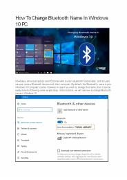 How To Change Bluetooth Name In Windows 10 PC