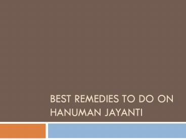 Best Remedies to do on Hanuman Jayanti