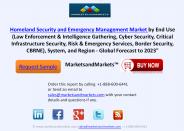 Homeland Security and Emergency Management Market