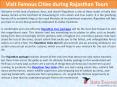 Visit Famous Cities during Rajasthan Tours PowerPoint PPT Presentation