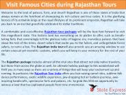 Visit Famous Cities during Rajasthan Tours