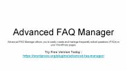 Advance FAQ Manager - FAQ Plugin