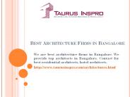 Best Architecture Firms in Bangalore