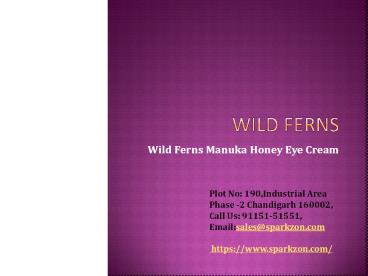 Wild Ferns Manuka Honey Eye Cream