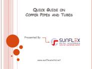Quick Guide on Copper Pipes and Tubes