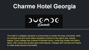 Charme Hotel Georgia | Duende Treehouse & Cocktails