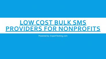 LOW COST BULK SMS PROVIDERS FOR NONPROFITS