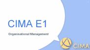 CIMA E1 Exam Syllabus 2019