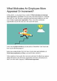 What Motivates An Employee More appraisal Or increment?