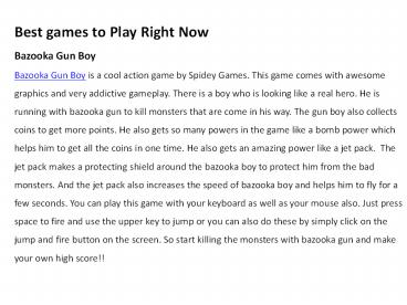 Best Games To Play Right Now