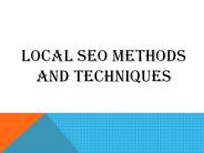 Local SEO methods and Techniques