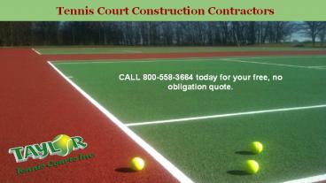 Tennis Court Construction Contractors