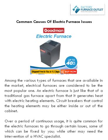 Common Causes Of Electric Furnace Issues