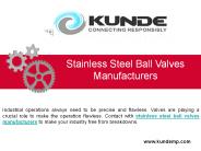 Stainless Steel Ball Valves Manufacturers