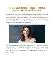 Botox And Dermal Fillers – Facts & Myths - Dr. Marwah's Clinic