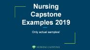 Nursing Capstone Examples 2019