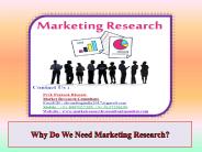 Why Do We Need Marketing Research?