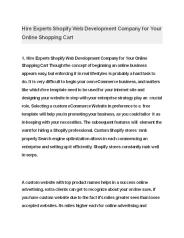 Need to hire shopify expert