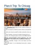 Plan A Trip To Chicago PowerPoint PPT Presentation