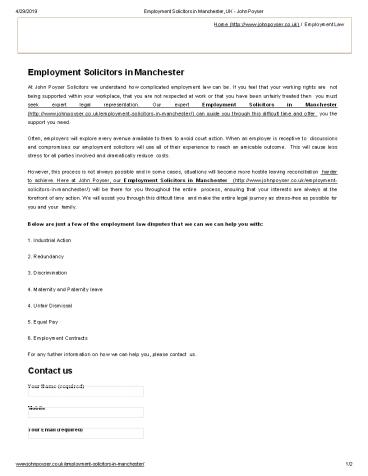 Employment Solicitors in Manchester