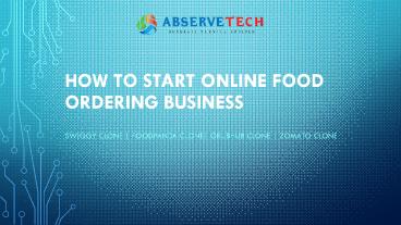 How to start online food ordering business