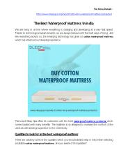The Best Waterproof Mattress in India